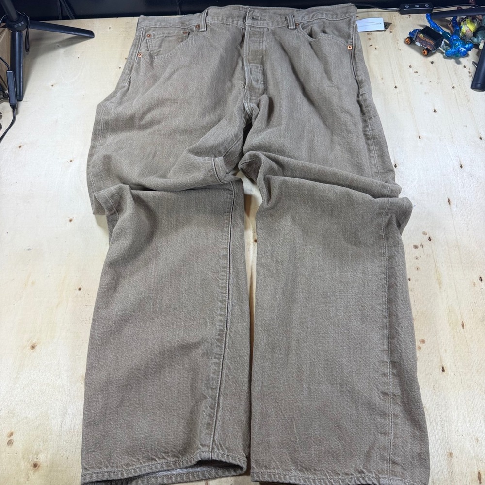 Levis 501 Original Fit Brown White Oak Cone Denim Jeans Mens 40x32 Button Fly - Picture 6 of 6